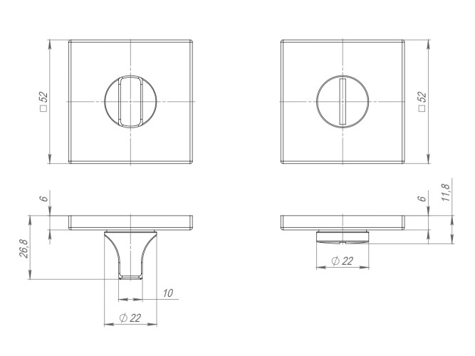 Ручка поворотная BK6.K.ARC.Q52 (BK6 ARC) CP-8 хром