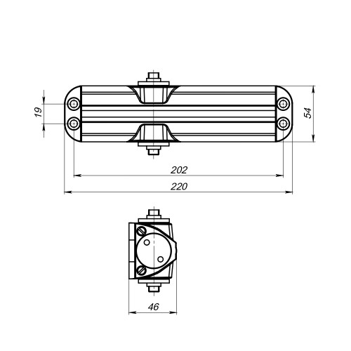 Доводчик дверной DC20-4/TS-68 Hold Open AL до 85 кг (алюминий)