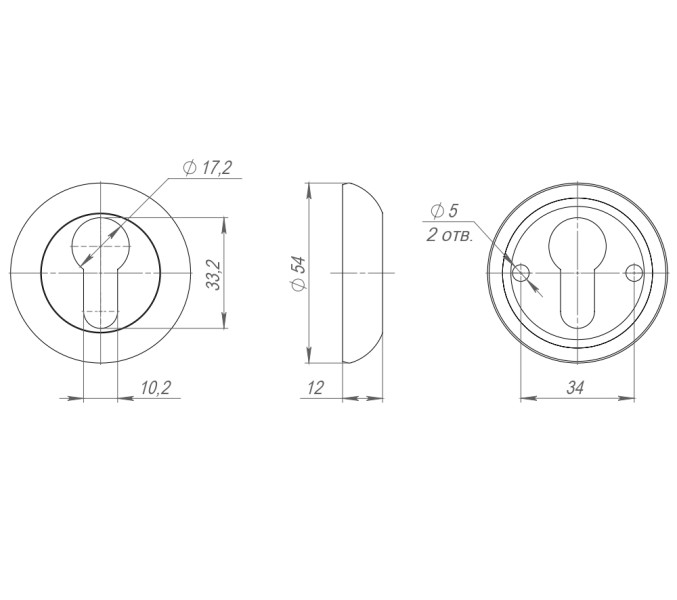 Накладка под цилиндр ET.R.LD54 (ET-1) AB/GP-7 бронза/золото