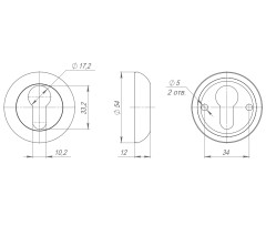 Накладка под цилиндр ET.R.LD54 (ET-1) AB/GP-7 бронза/золото