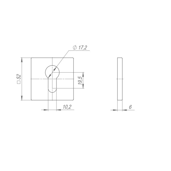 Накладка под цилиндр ET.K.ARC.Q52 (ET ARC) CP-8 хром