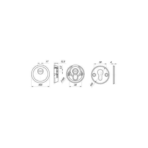 Накладка DEF.SH-al/R-EXT.5513 (A5513) тех упаковка, винт M5x90 SN матовый никель