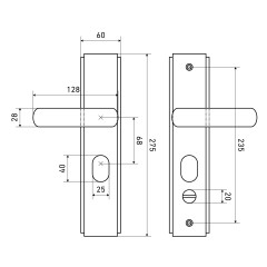 СТАНДАРТ РН-СТ261 Y BL нерж двухсторонняя универ. для кит. металл. дверей Комплект ручек (12)