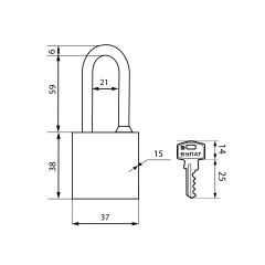 БУЛАТ ВС 364-01 чугунный 3кл. d=6мм Замок навесной (48,12)