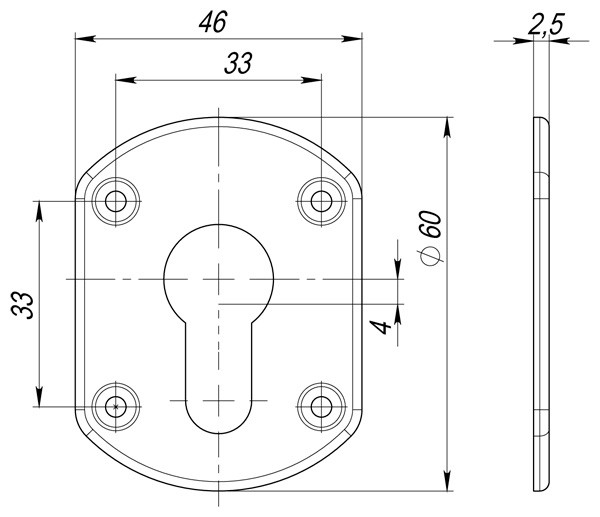 Декоративная накладка ESC031-AB-7 (МАТОВАЯ БРОНЗА) на цилиндр (2 шт) 