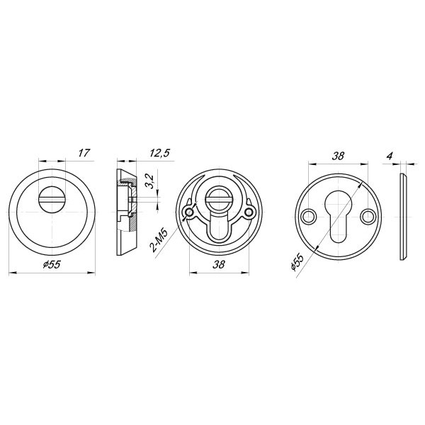 Накладка DEF.SH-al/R-EXT.5513 (A5513) тех упаковка, винт M5x90 AB бронза