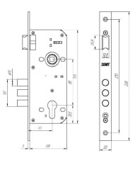Д-град Зенит ЗВ4-85.3 медь м/о 85 мм Замок врезной с/руч (10)