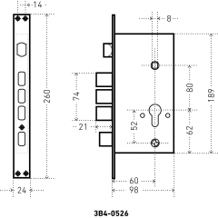 АЛЛЮР ЗВ4-0526 AC-R медь без ц/м с/руч Замок врезной тяж  (12)