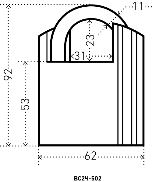 АЛЛЮР ВС2Ч-601 (HA-601) d11мм 4кл. Замок навесной (24,6)