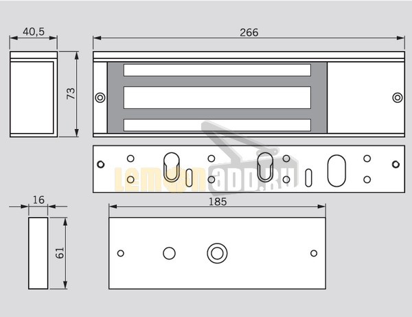 Электромагнитный замок dormakaba EMC 1200 H WOE Brown