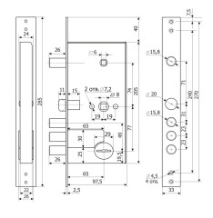 Гардиан 50.15 ЗЩ ЗД 4кл б/о б/накл Замок врезной тяж. (10)