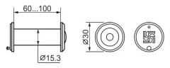 VIEWER 2 DVZ 60x100/16 (оптика пластик, угол обзора 200) GP Золото