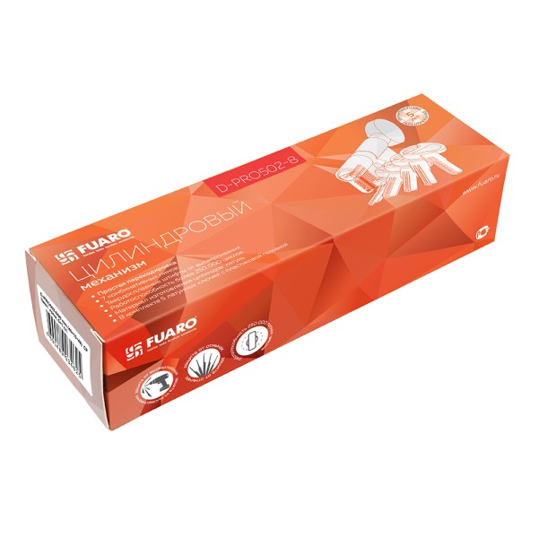 Цилиндровый механизм (D-PRO502-8/80) D-PRO5002-8Knob80(35+10+35) CP хром 5+1Key с верт. перекод.