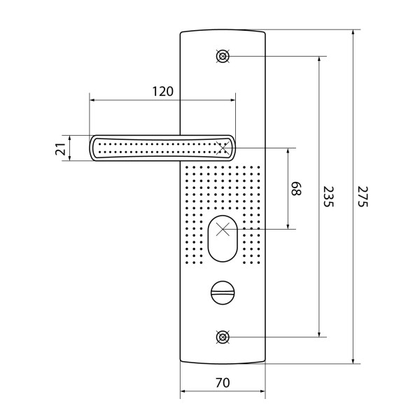 АЛЛЮР РН-А222-1-R универсал.подсветка для кит. металл. дверей правая Комплект ручек (12)