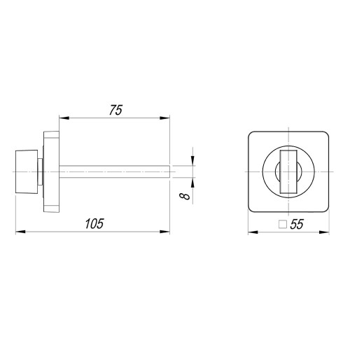Ручка поворотная BKW8.K.SQ52 (BKW8/SQ) MWSC-33 итальянский тисненый