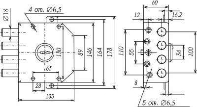 Сенат ЗНС 2-3  б/о [Ит] 049 Замок накладной тяж (6)