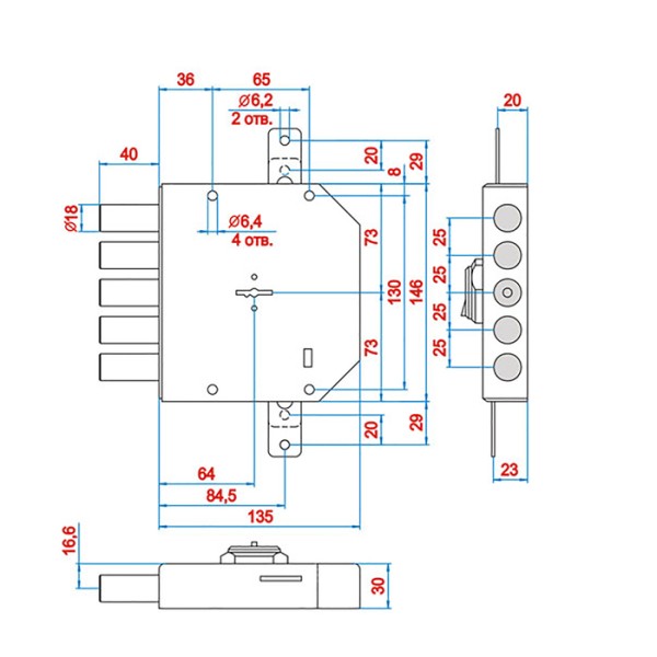 Эльбор  1.06.56.5.5 Гранит б/о Замок накладной тяж (10)