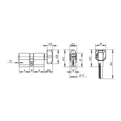 Цилиндровый механизм MaxPro7002Knob70mm(30+10+30) SSG сатин.золото 7key с вертушкой
