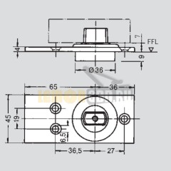dormakaba Universal Easy Напольная ось c плоским шпинделем 04.602