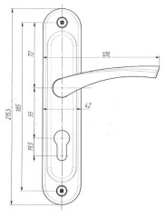 Зенит РФ1-55.17 медь к замку ЗВ 4.009 Комплект ручек (20)