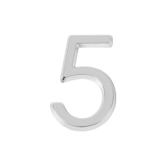 Цифра &quot;5&quot; самоклеящаяся ABS (50х37) (FUARO) CP хром