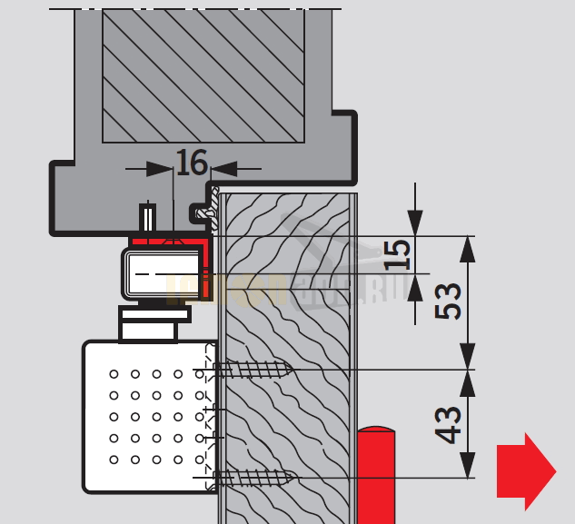 Угловая монтажная пластина G-N для доводчика DORMA TS 91, TS 92, TS 93