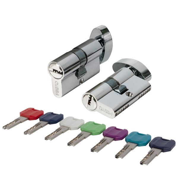 Цилиндровый механизм MaxPro7002Knob70mm(30+10+30) SSC сатин.хром 7key с вертушкой