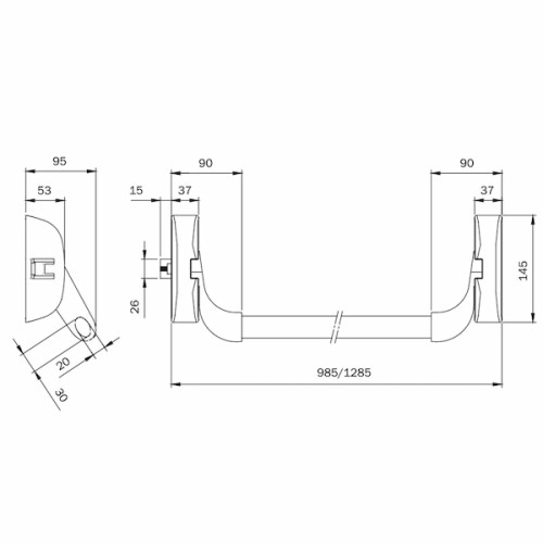 DOORLOCK PD900FR нажимной механизм системы антипанка, цвет серебристый