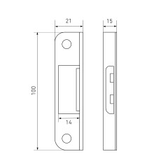 Ответная планка АЛЛЮР 068 ZP хром для финских дверей (250,50)