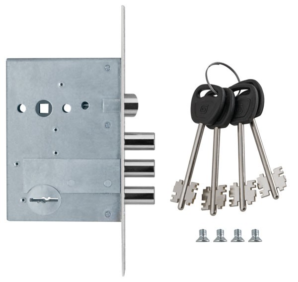 Замок врезной сувальдный с защёлкой ЗВ 50.11, 4 кл. /123:125/