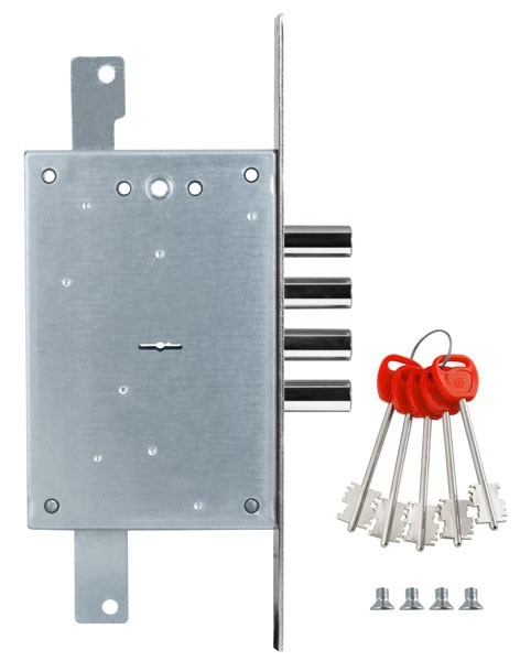 Замок врезной сувальдный ЗВ 20.02 Т с тягами, 5 кл. (длинный кл. 54 мм) /123:223:3/