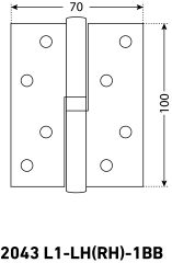 АЛЛЮР 2043 (100х70) L1-RH-1BB-BP БЛИСТЕР П латунь Петля дверная 2 шт (50,25)