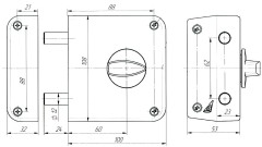 Д-град Зенит ЗН1-3-2 медь ( аналог Форт) Замок накладной (15)
