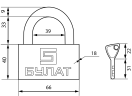 БУЛАТ ВС 3-C70MX стальной 3кл. d=9мм Замок навесной (36,6)