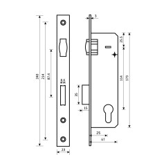 БУЛАТ ЗВ 5-1.25.00.23.08 нерж. сталь 25мм ролик.зщ под ц/м Замок врезной б/руч (30)