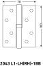 АЛЛЮР 2043 (100х70) L1-RH-1BB-CP БЛИСТЕР П хром Петля дверная 2 шт (50,25)