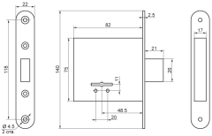 Рязань ЗВ 8-4С/03 б/о 76501 Замок врезной б/руч (30)