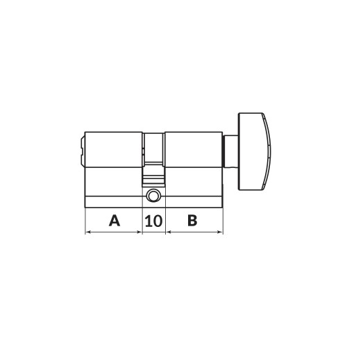 Цилиндровый механизм MaxPro7002Knob52mm(21+10+21) GR графит 7key с вертушкой
