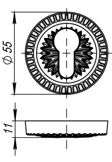 Накладка под цилиндр ET.R.CL55 (ET/CL) OB-13 античная бронза