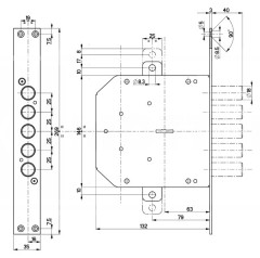 Замок врезной сувальдный 50.798-D (правый), ключ 40 мм, без накл.