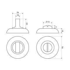 Сантехническая завертка к ручкам СТАНДАРТ BK-R1 SN/CP мат.никель B2B (100,5)