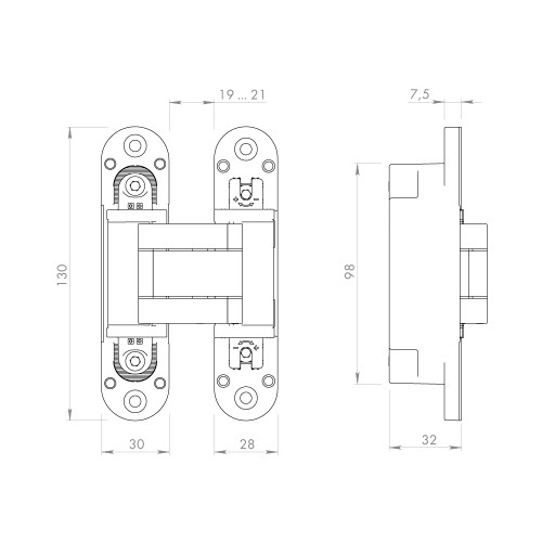 Петля скрытой установки U3D5000.VPG BL черный TECH
