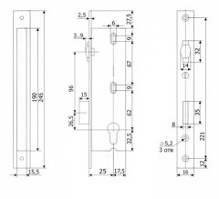 Гардиан PROFI 25.11Р.16 б/о без ц/м с/ролик.ЗЩ Замок врезной б/руч (15)