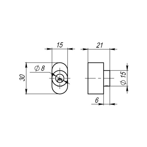 Вертушка на шток цилиндра T.Knob-S (CB-S) CP-8 хром