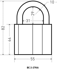 АЛЛЮР ВС2-27КА тип3 с одной секретностью d10мм Замок навесной (72,6!!!)