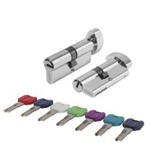 Цилиндровый механизм MaxPro7002Knob60mm(25+10+25) CP хром 7key с вертушкой