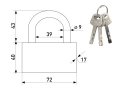 Soller Extra 801-80HD сатин Замок навесной (36,6)