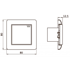 Клавиша интерьерная Система 55 для скрытого монтажа, вкл.рамку, белая dormakaba