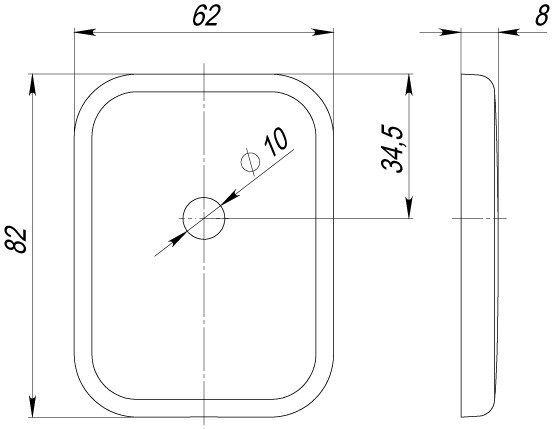 Декоративная Квадратная накладка на цилиндр со штоком BK-DEC SQ (ATC Protector 1) SN-3 Мат.никель