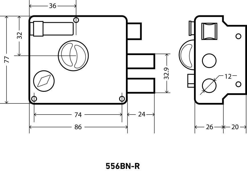АЛЛЮР 556 BN-R Замок накладной (20)